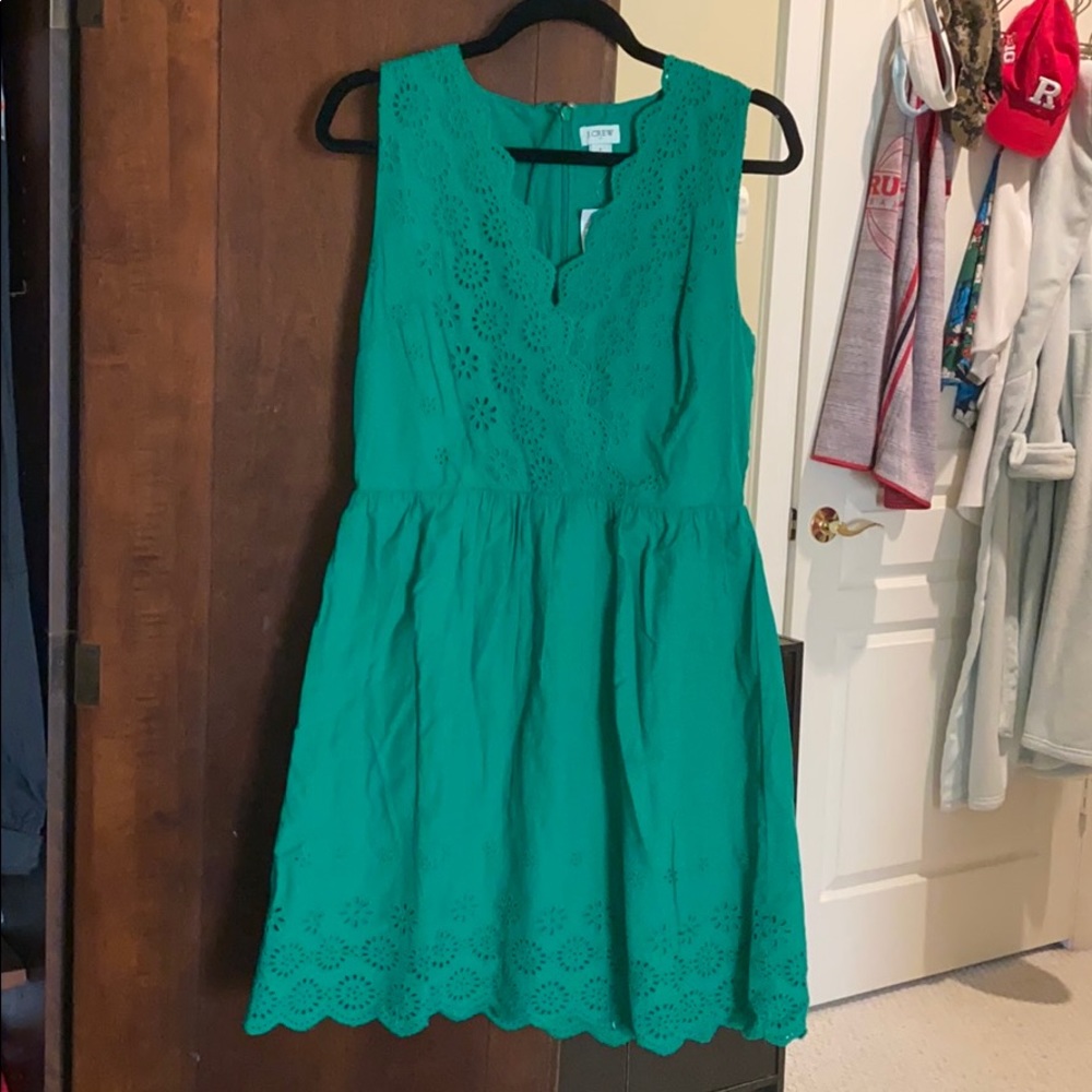 NWT J. Crew Factory Border Eyelet Dress L6950